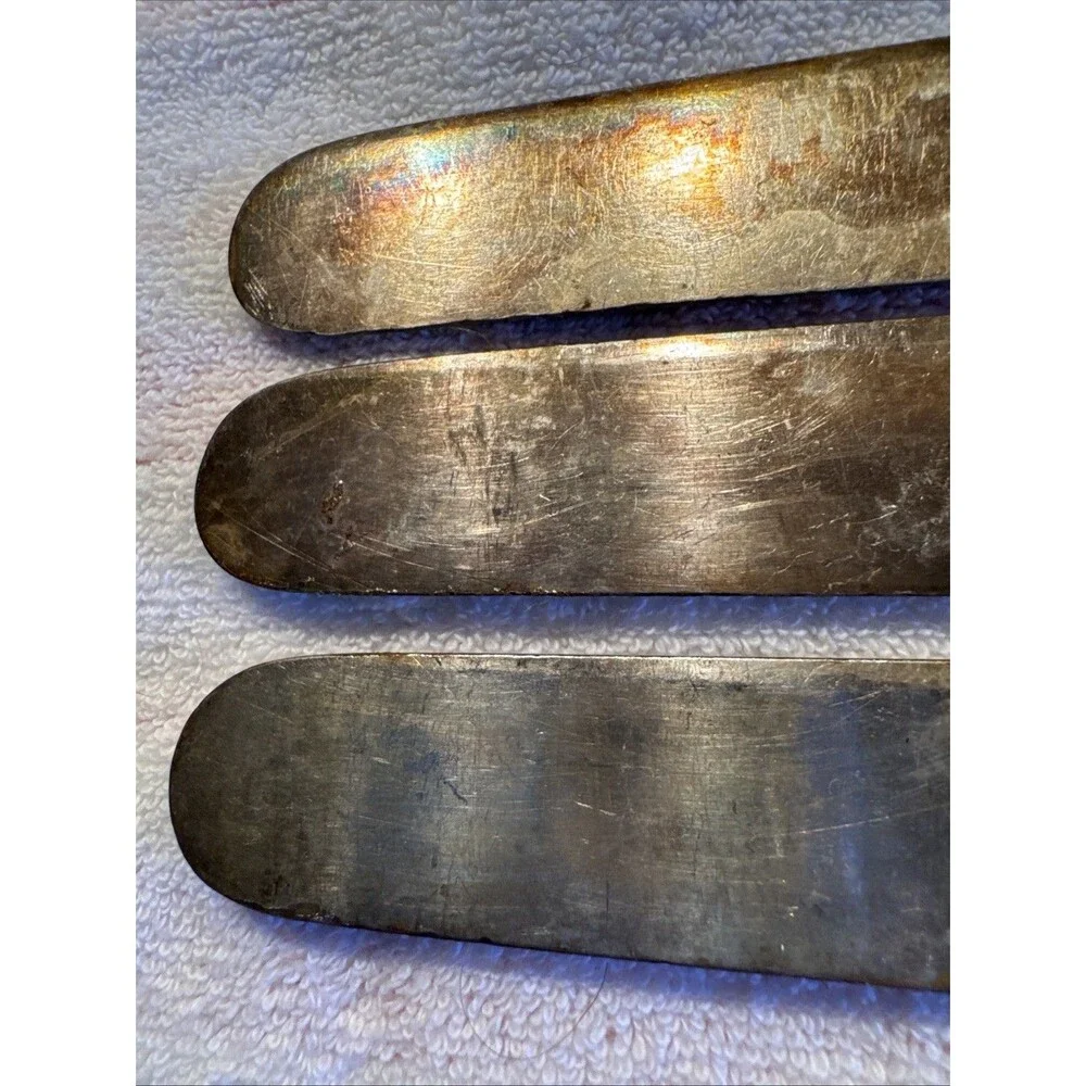 Reed & Barton Silverplate Table Knife Lot 3 Vintage Flatware Hollow Handle